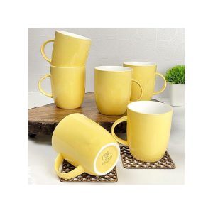 Sundabest 6pcs Ceramic Mug - Yellow