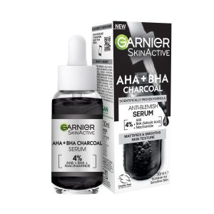 Garnier Anti-Blemish Charcoal Serum With AHA+BHA & Niacinamide For Acne Prone Skin