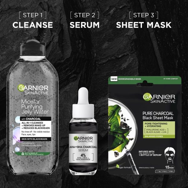 Garnier Anti-Blemish Charcoal Serum With AHA+BHA & Niacinamide For Acne Prone Skin - Image 2