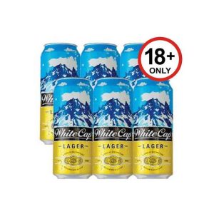 White cap Lager Cans 500ml - 6 Pack