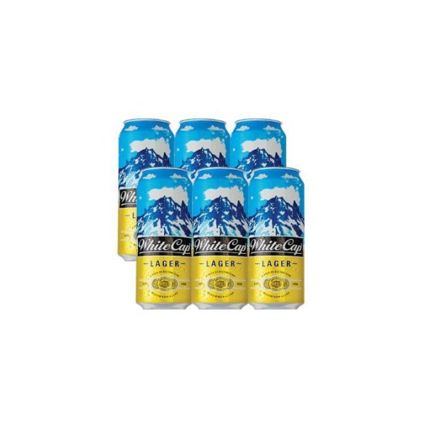 White cap Lager Cans 500ml - 6 Pack - Image 2