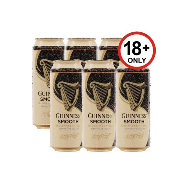 Guinness Smooth Can - 500ml - Pack Of 6 - Image 2