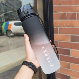 1000ml Sports Water Bottle - Black And White