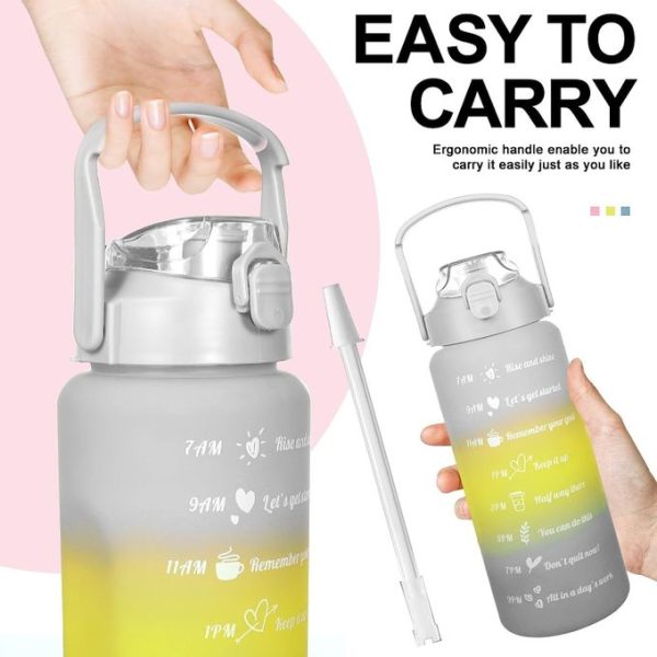 KipFit 3-in-1 Set Water Bottle Motivational Sports Leakproof Bottle - Image 4