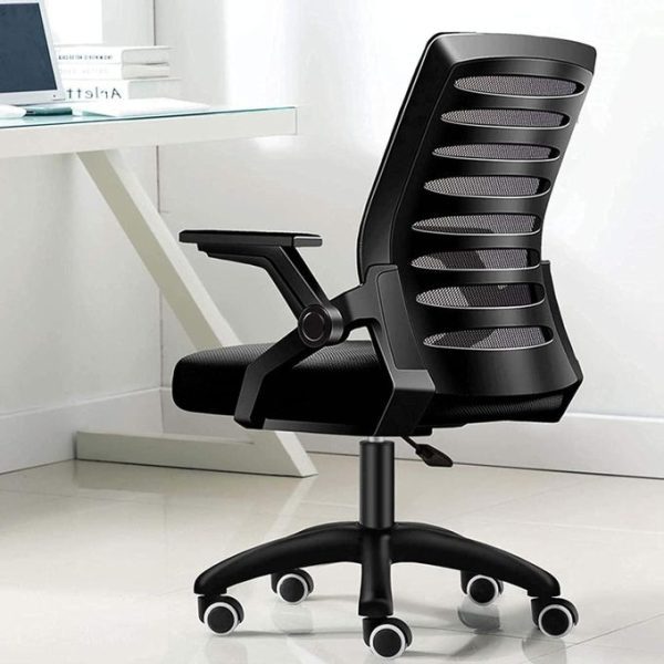 Barksdale BlackOffice Mesh Chair with Flip Up Arms and Lumbar Support Executive Swivel - Image 3