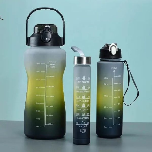 KipFit 3-in-1 Set Water Bottle Motivational Sports Leakproof Bottle - Image 5