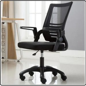 Barksdale BlackOffice Mesh Chair --Barksdale BlackOffice Chair Ergonomic Desk Mid Back Mesh with Flip Up Arms and Lumbar Support Executive Swivel