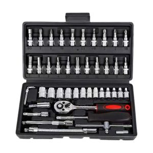 Tool 46 piece Set Wrench Batch Head Ratchet Pawl Socket Spanner Screwdriver