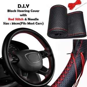 Share this product Hand Sewing Car Steering Wheel Cover Microfiber Faux Leather