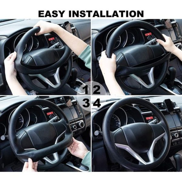 Universal Car Silicone Steering Wheel Cover Elastic Non-slip Cover-black - Image 3