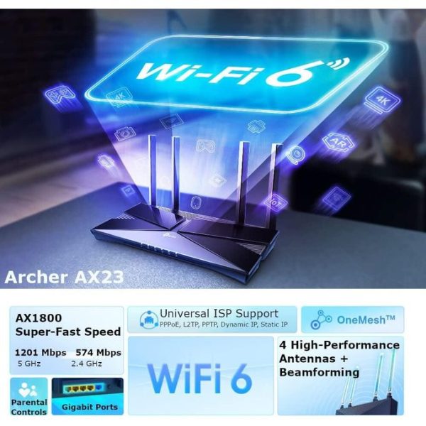 TP-Link Archer AX23 AX1800 Dual-Band Wi-Fi 6 Router - Image 3