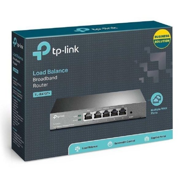 TPLink TP Link TL-R470T+ Desktop Load Balance Broadband Router - Black