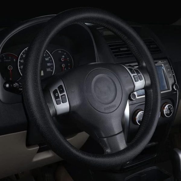 Universal Car Silicone Steering Wheel Cover Elastic Non-slip Cover-black - Image 5