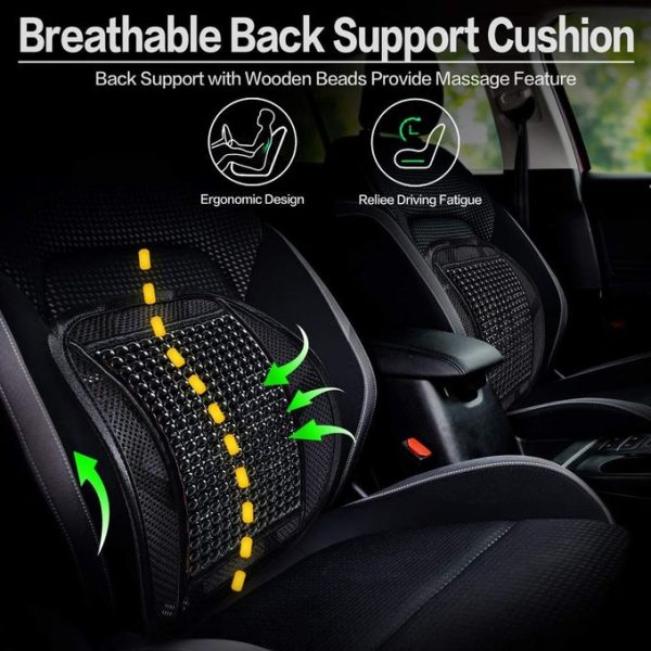 BEADED BREATHEBLE Car &Office Seat Lumbar Back Rest Support