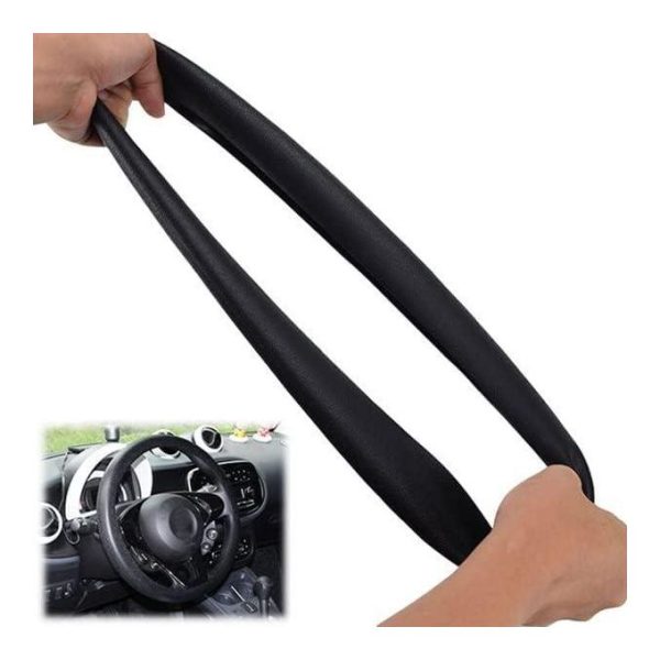 Universal Car Silicone Steering Wheel Cover Elastic Non-slip Cover-black - Image 2